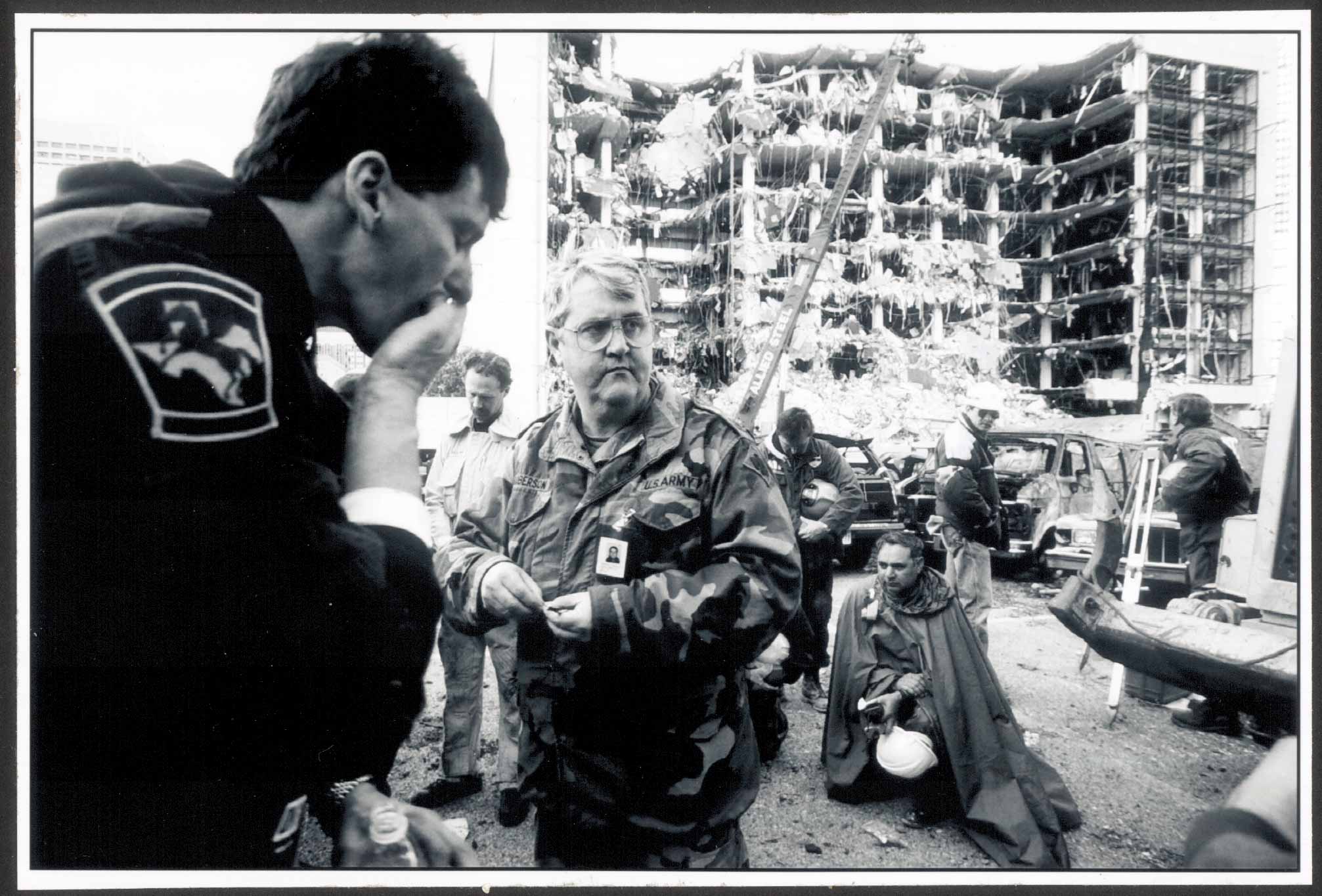 Serving communion at site of Oklahoma City bombing