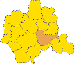 Poziția orașului Blomberg (Lippe) pe harta districtului Lippe