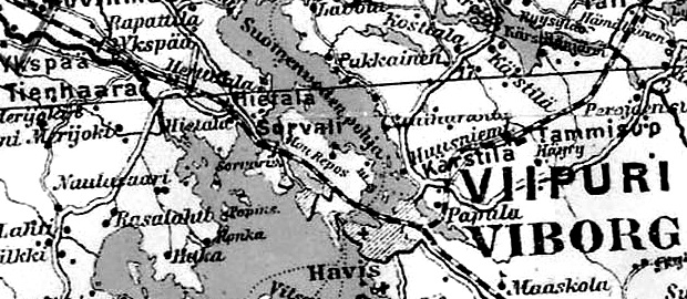 Деревня Ронка на финской карте 1923 года