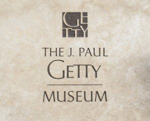 THe J Paul Getty Museum Logo taken from a carv...