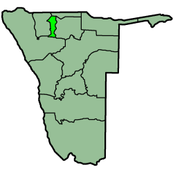 Location of the Oshana Region in Namibia