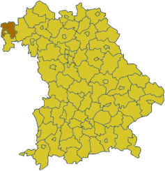 Poziția regiunii Districtul rural Aschaffenburg (Landkreis Aschaffenburg)