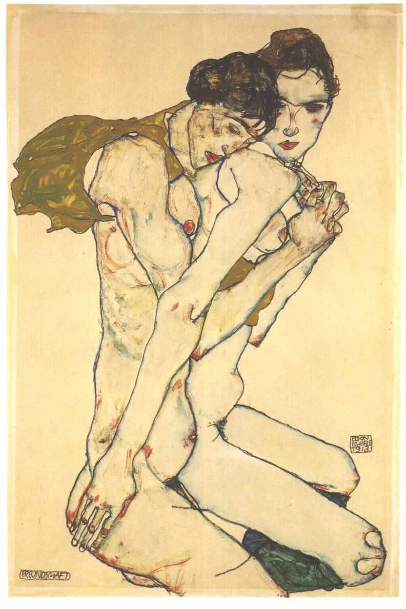 Egon Schiele, 1913, Freundschaft - Quelle: WikiCommons