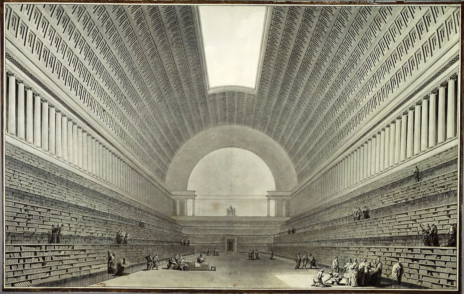 Proyecto para una biblioteca, de Boullée (1785)