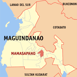 Map of Maguindanao showing the location of Mam...