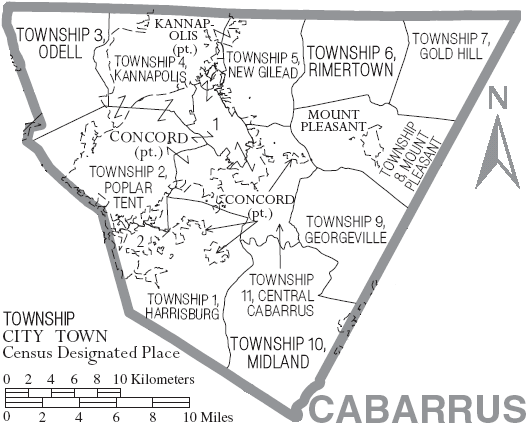 File:Map of Cabarrus County North Carolina With Municipal and Township Labels.PNG