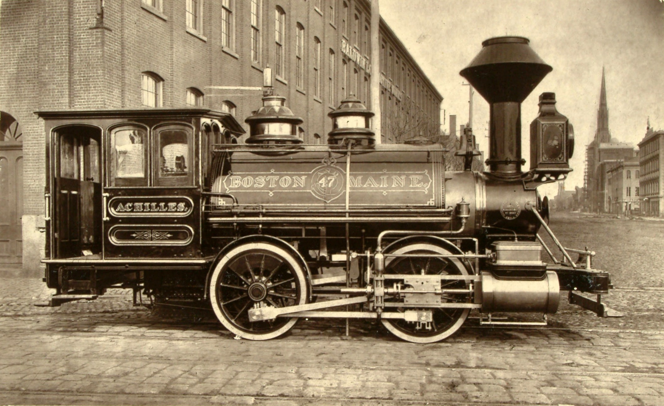 Description Boston &amp; Maine 0-4-0 locomotive by Baldwin, 1871.jpg