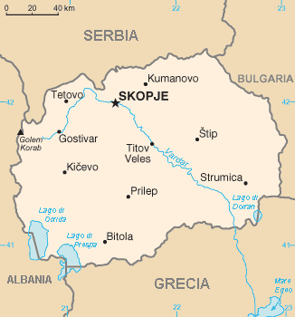 Mappa della Macedonia del Nord