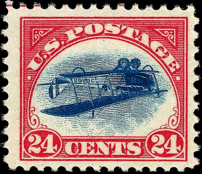 US Airmail inverted Jenny 24c 1918 issue.jpg