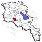 موقعیت شهر ایروان در کشور ارمنستان