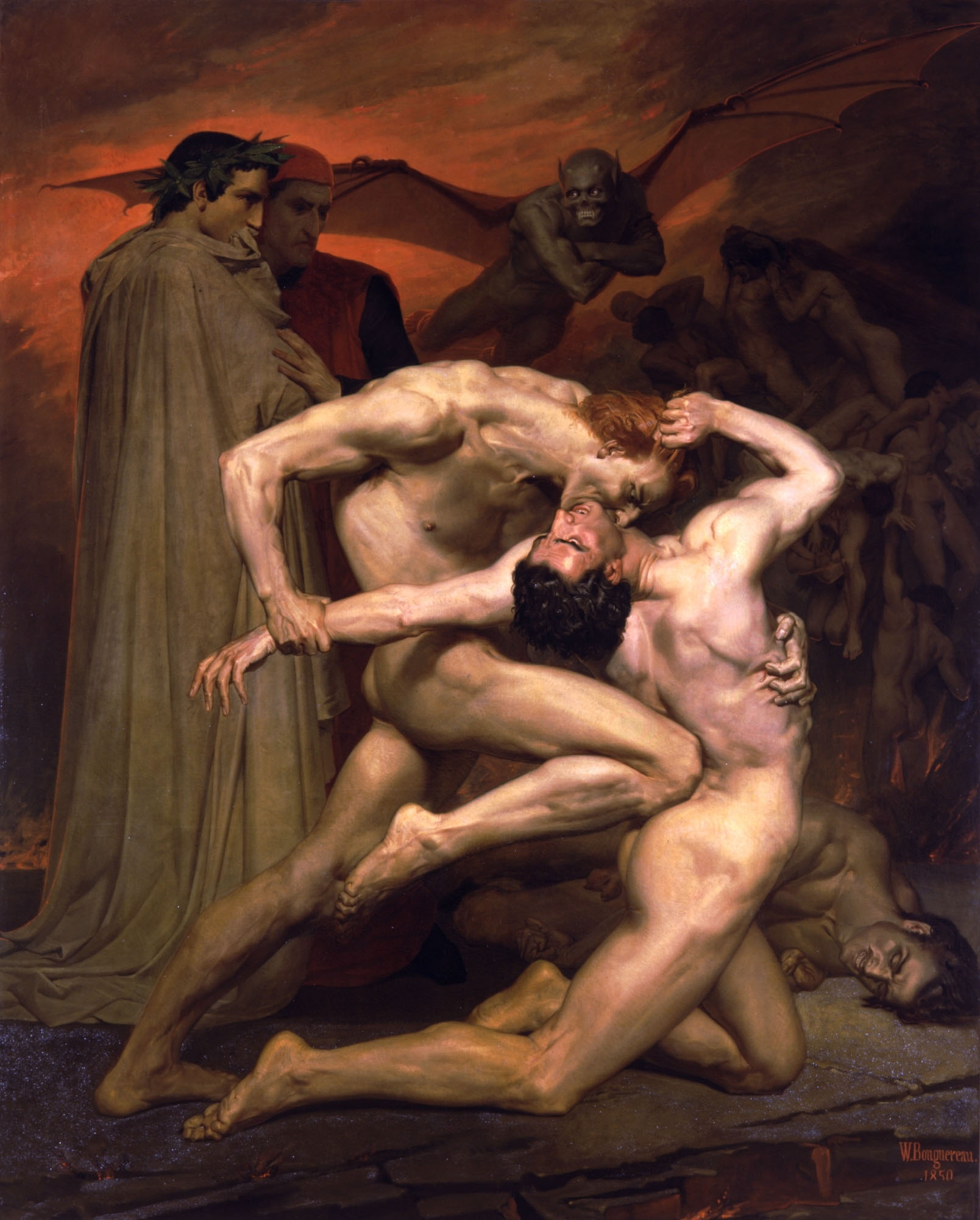 Dante e Virgílio no Inferno; pintura de Bouguereau (1825-1905)