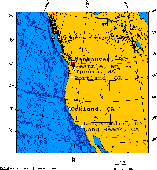 West Coast Map