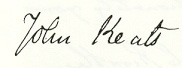 Keats' signature (source: Wikimedia Commons)