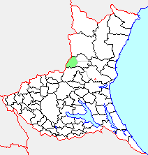 七会村の県内位置図