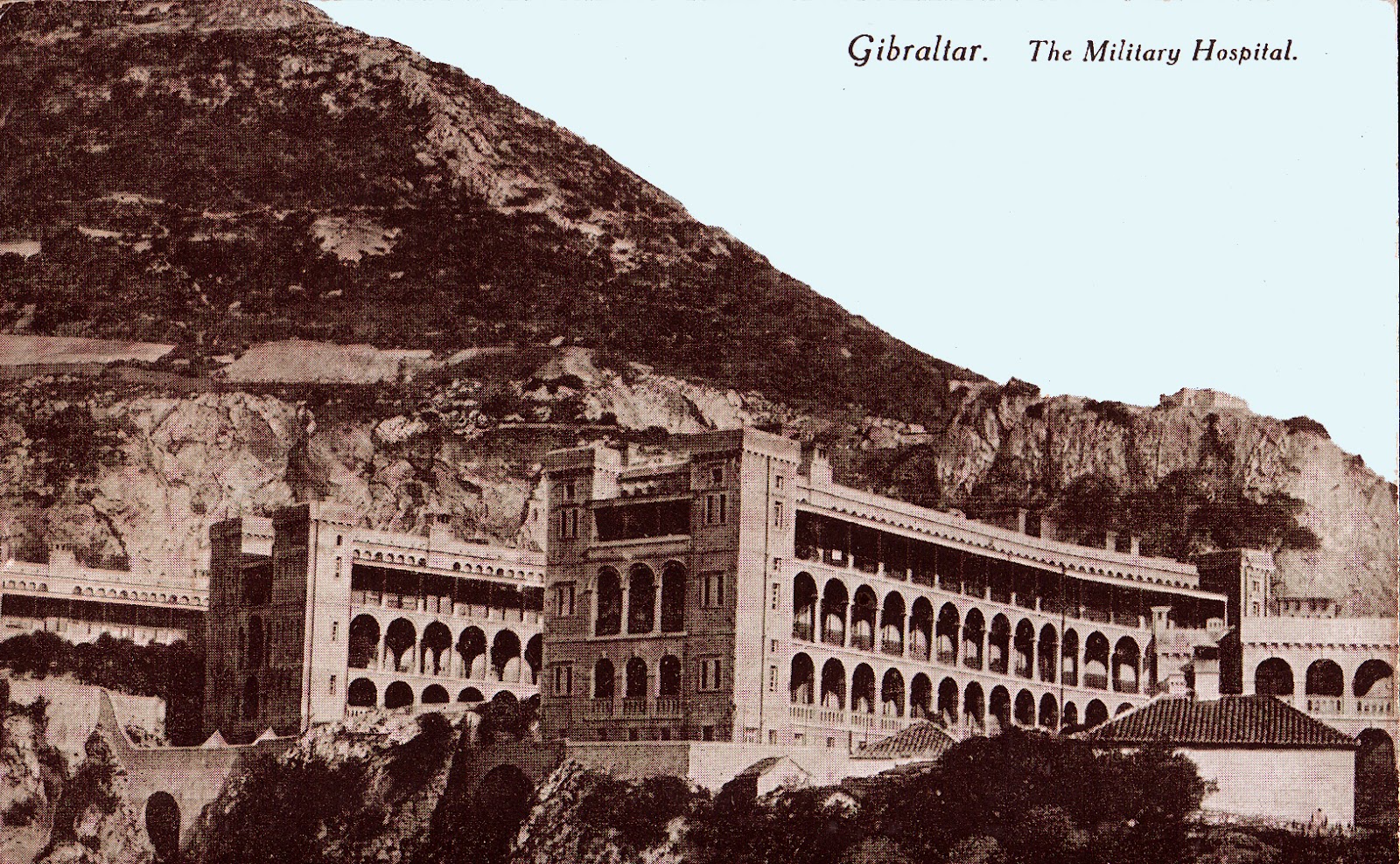 Description British Military Hospital Gibraltar old postcard.jpg
