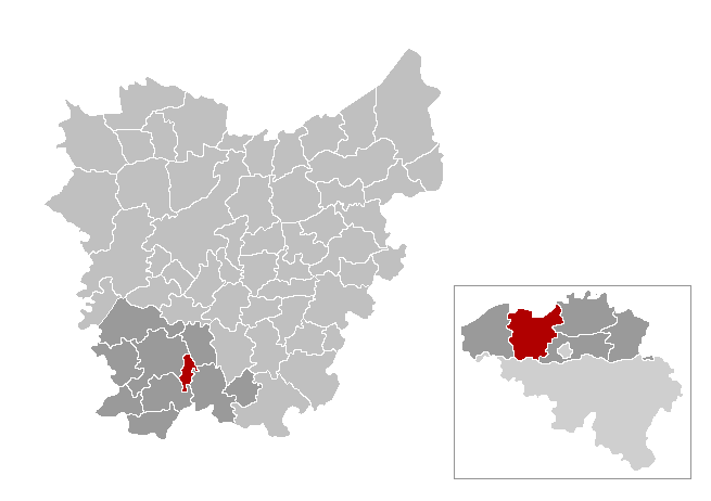 Location of Horebeke in East Flanders