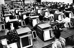 English: NYIT pioneered computers in the class...