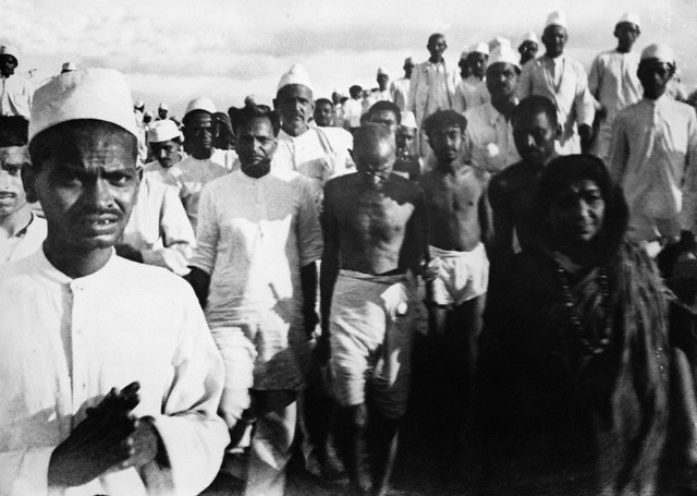 Gandhi during the Salt March, March-April 1930