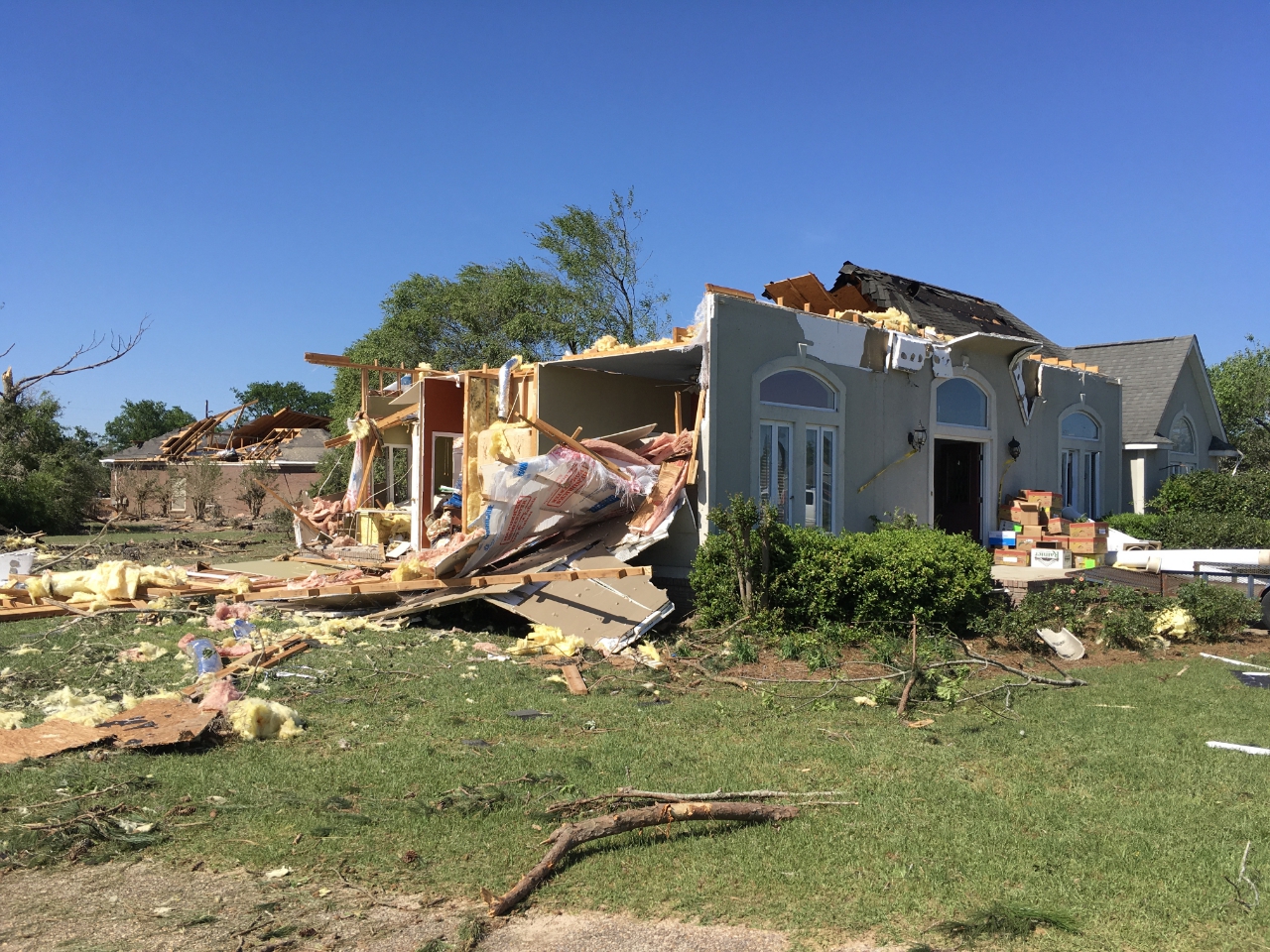 High-end EF2 damage south of Eufaula, Alabama.