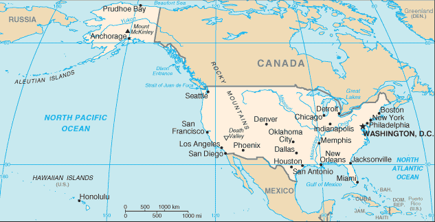 mapa de Estados Unidos