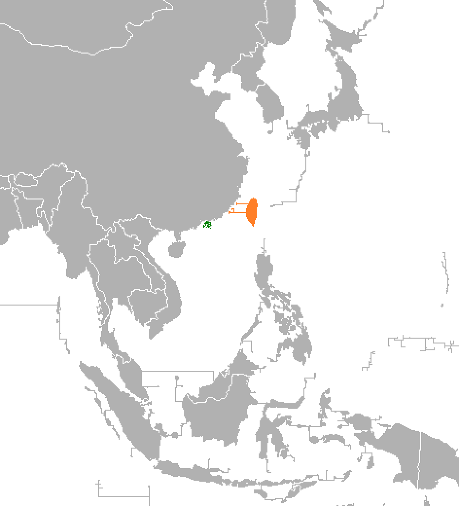 Карта с указанием местоположения Гонконга и Тайваня