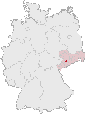 Chemnitz i Tyskland (mørkerødt)