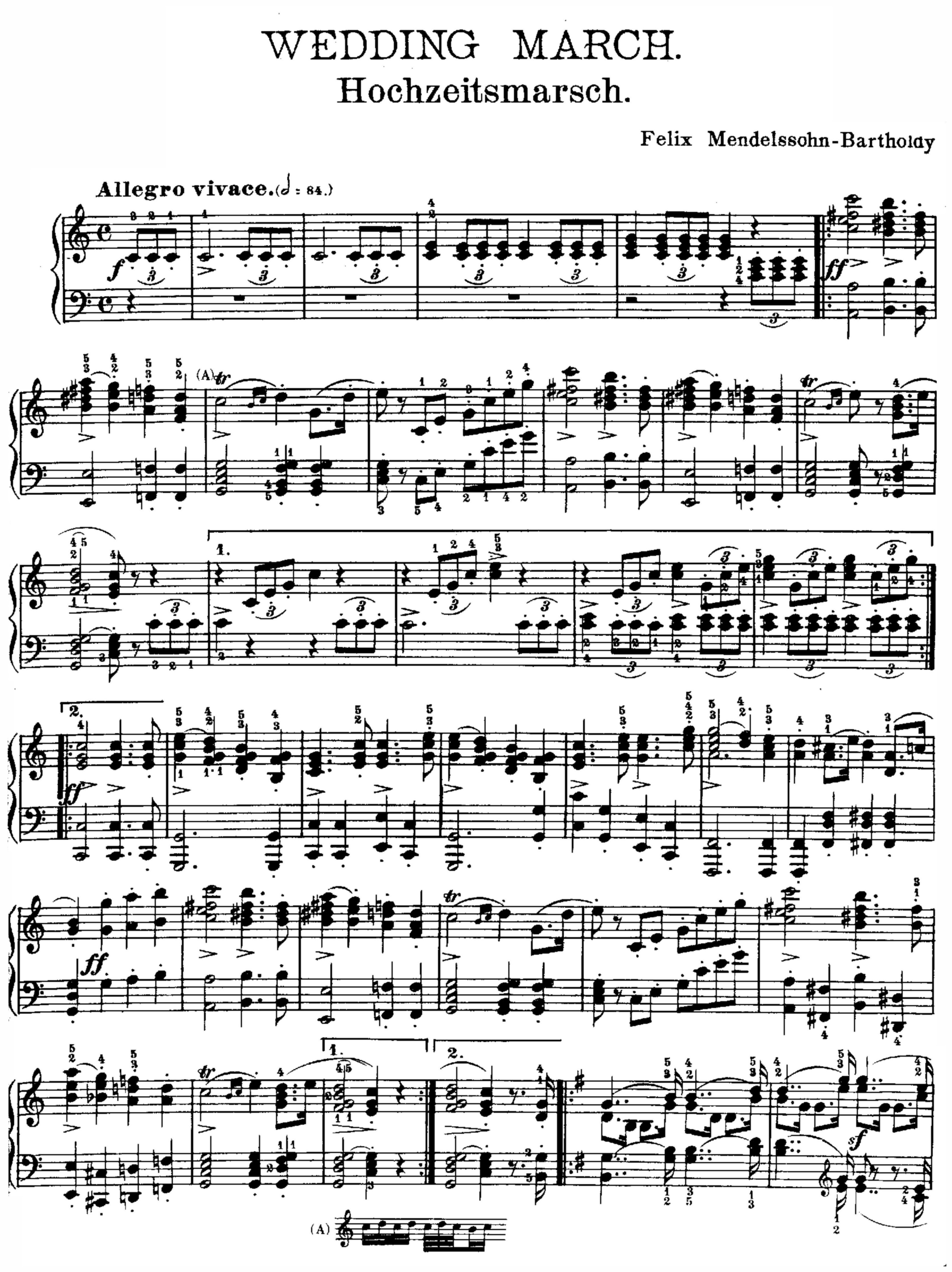 Mendelssohn Wedding March Organ Pdf