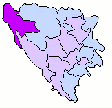 ボスニア・ヘルツェゴビナ内のウナ＝サナ県の位置