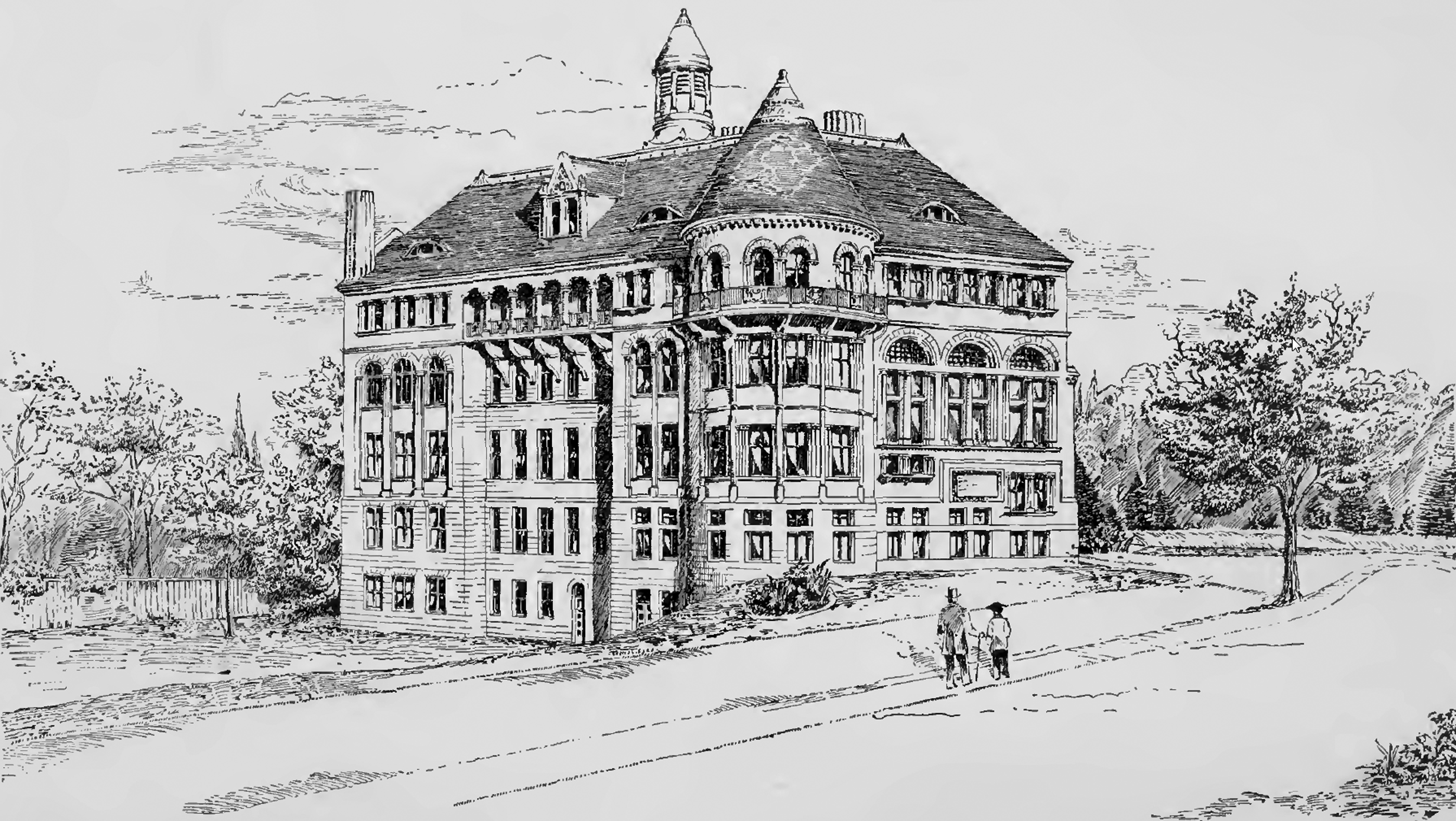 Titre original&nbsp;:    Description Physics Building at McGill University, about 1893 Date 1896 Source F. Tillemont-Thomason: The Physics Building at McGill University. In: The Canadian Magazine of Politics, Science, Art and Literature. Volume 7, Number 5, 1896, S. 424–434. Author Andrew Thomas Taylor (1850–1937)

