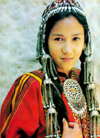 Turkmen girl in national dress.