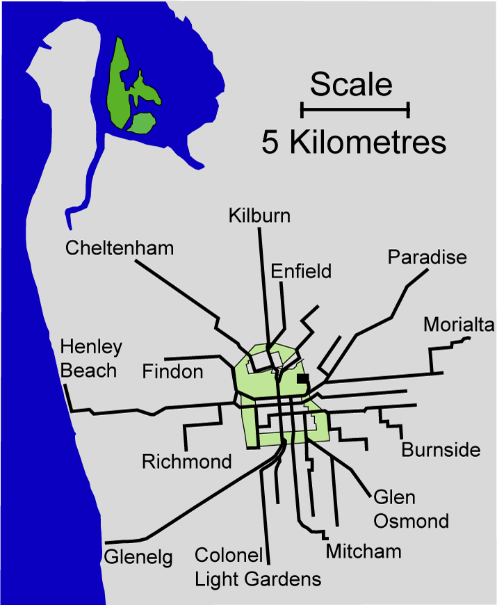 Adelaide Tram Network 1950s