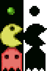 Raster graphic sprites (left) and masks (right) Blit dot.gif