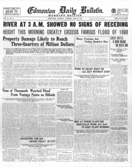 Edmonton daily bulletin 1915 flood cover