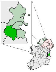 Kort med South Dublin har markeret