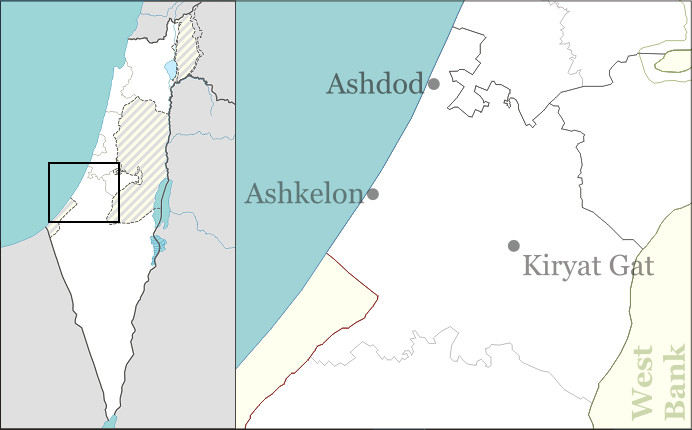 Map of Modern Ashdod and Gat