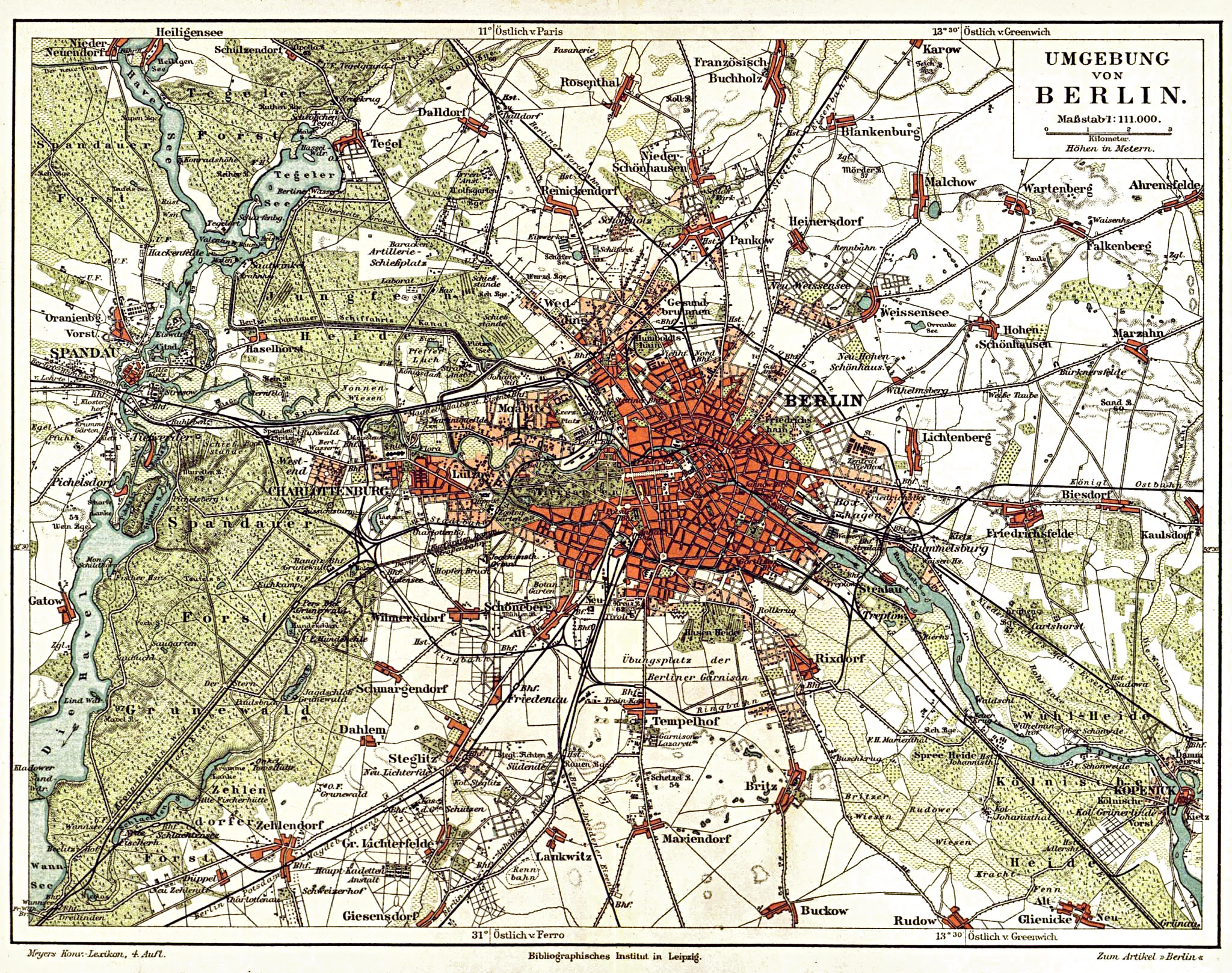 Stadtplan von Berlin aus dem 19. Jahrhundert - Quelle: Wikimedia