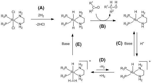 BINAP/diamine-Ru catalytic pathway