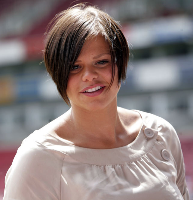 Jade Goody, in happier times at the height of her celebrity, at Soccer Six Music Industry charity football event at Upton Park stadium in London - May 2007