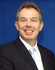 Former UK Prime Minister Tony Blair. Blair was...