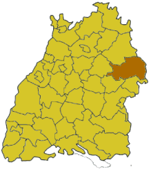 Ostalbkreis läge i Baden-Württemberg