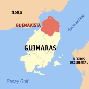 Map of Guimaras showing the location of Buenavista