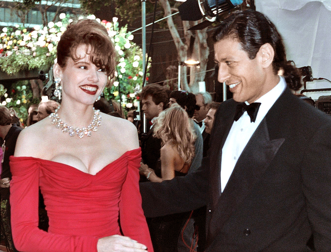 GEENA DAVIS was married to JEFF GOLDBLUM. Geena and GOLDBLUM