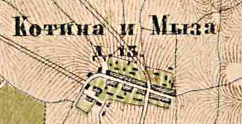 План деревни Котино. 1885 г.