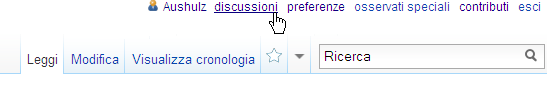 Per accedere alla propria pagina di discussione cliccare sulla prima riga in alto su discussioni