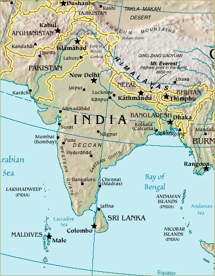 South Asia Map Quiz Capitals