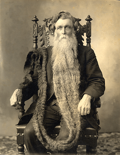 Hans Langseth.jpg  Hans Langseth seated in ornate chair with beard draped over his shoulder and down