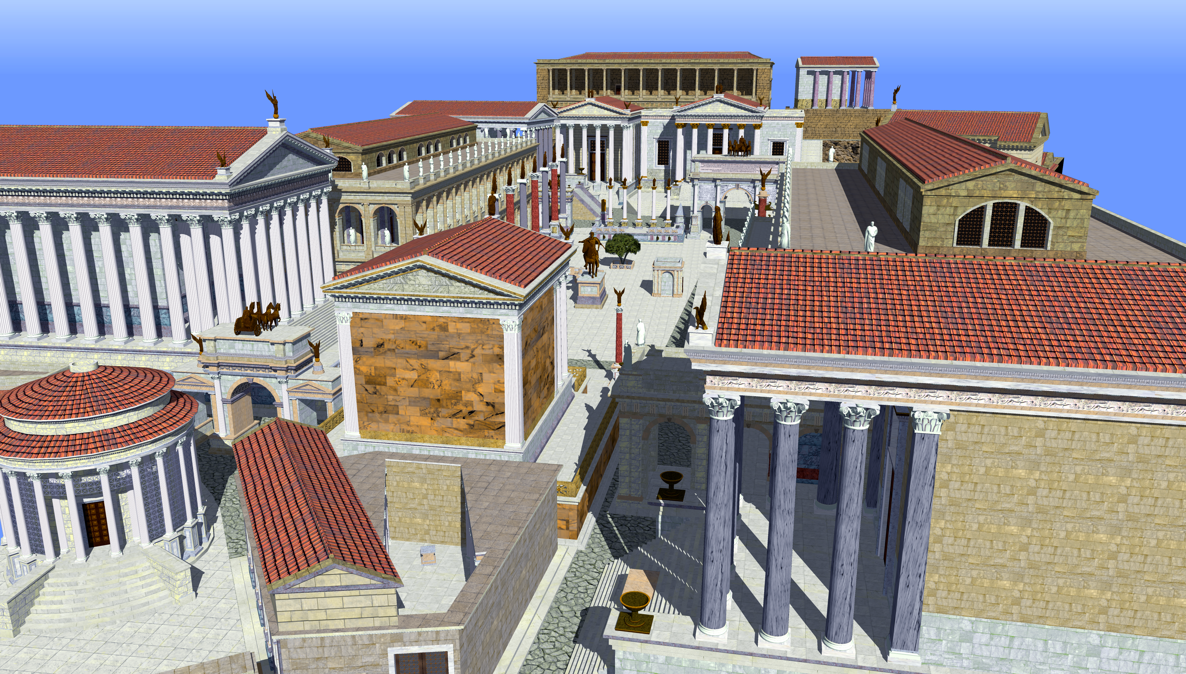 Computer generated image of the Roman forum.