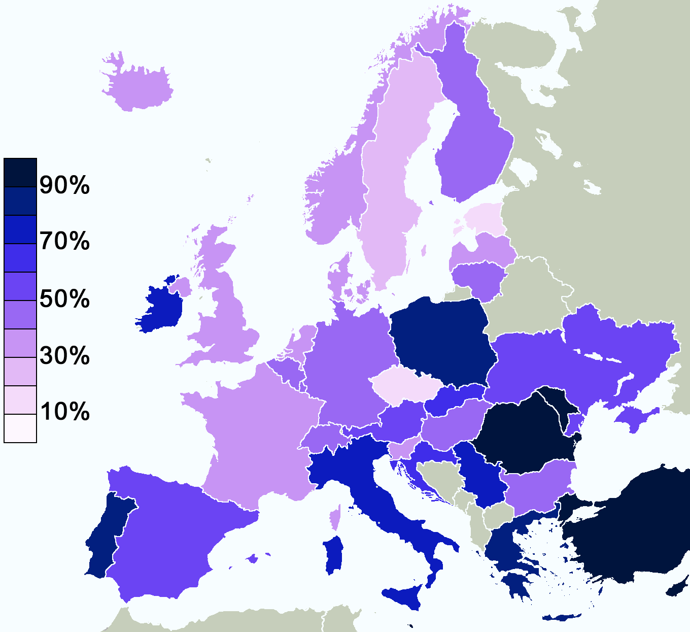 A Map Of Europe Only