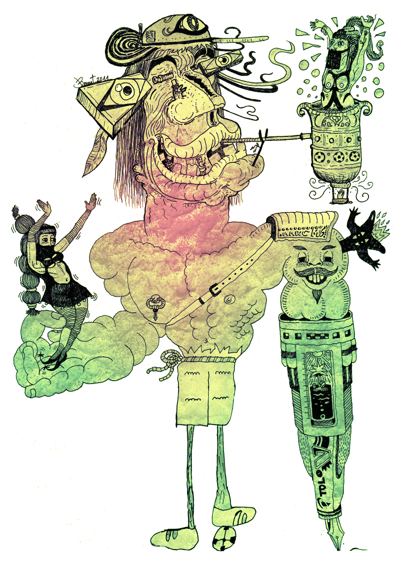 Exquisite Corpse Example. By Perrossemihundidos (Own work) [CC BY-SA 3.0 (http://creativecommons.org/licenses/by-sa/3.0)], via Wikimedia Commons.