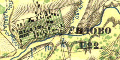 Деревня Ундово на карте 1860 года